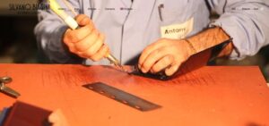 Silvano Biagini Leather Making demonstration photo and Antony Group