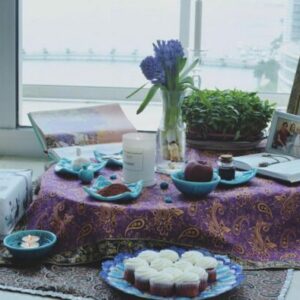 The beautiful Haft-sin table during the Persian new year