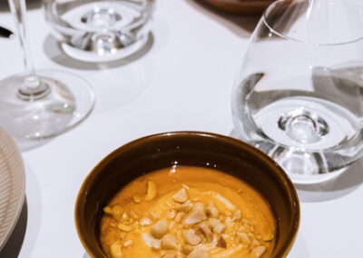 “Hummus” made with peanuts and Harissa oil