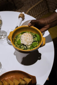 Egusi soup with creamed cod